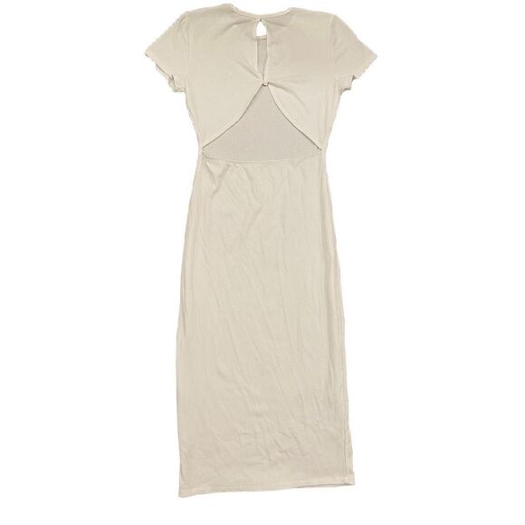 White fitted Midi dress with back cut out Women’s Medium - Picture 2 of 4